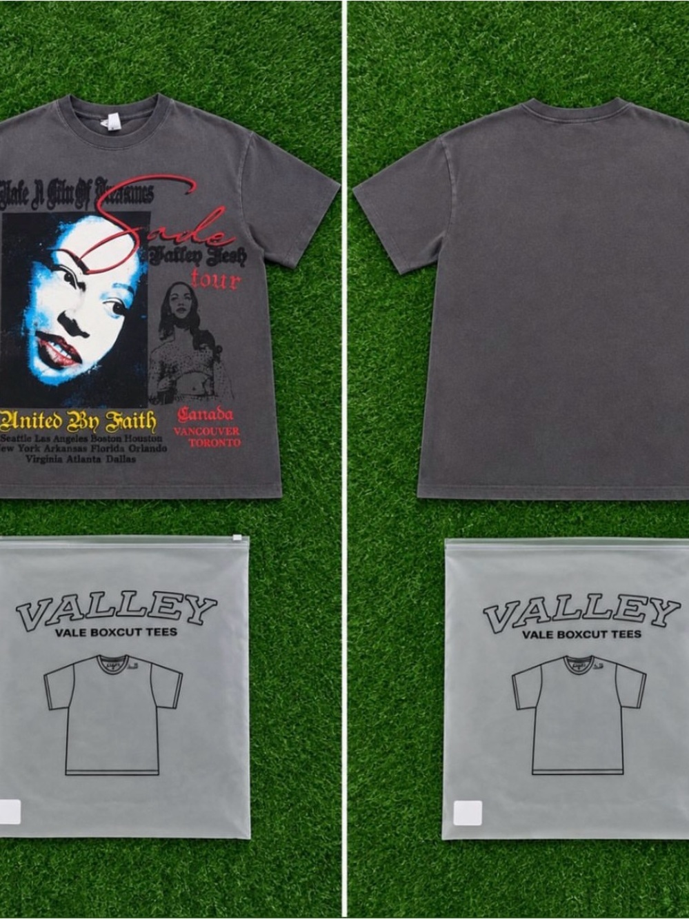 Vale Boxcut Short Sleeve Graphic Tee in Faded Black